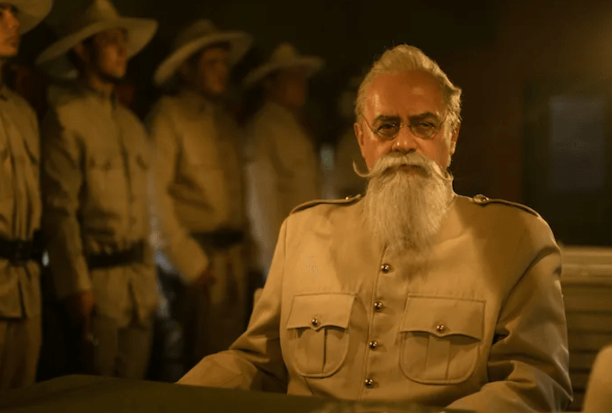 Marco Treviño, actor y docente en CEC, caracterizado como Venustiano Carranza en la serie Pancho Villa: El Centauro del Norte